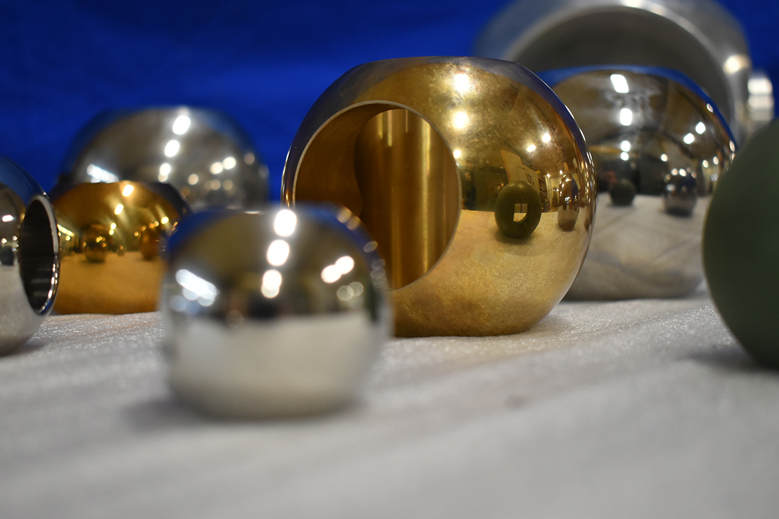 closeup of multiple valve balls